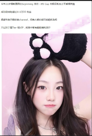 韩国ins111万粉 ICup 网红博主 Sejinming VIP
