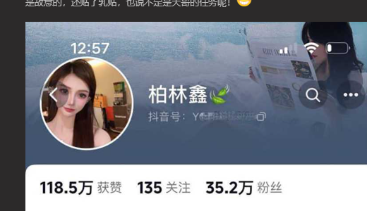 抖音35万粉丝网红 柏林鑫