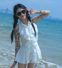 约高颜值极品外围女 身材高挑性感 美腿纤细笔直 纹身野性十足 真是又纯又欲